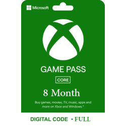 Xbox Game Pass for Console: 8 Month Membership - Full -  [Digital Code]